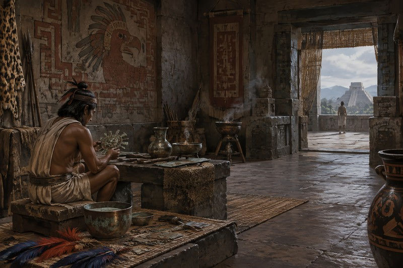 Aztec During A Pause Within Ongoing Work In An