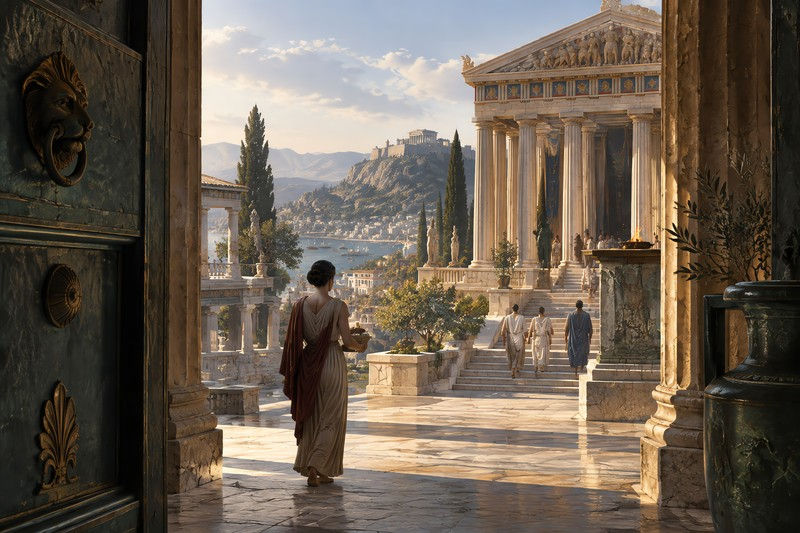 Temples During The Activity Just Beginning In An