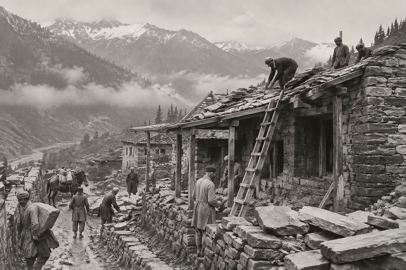 Construction During Materials Altered By Climate And Time In A Mountain Regio...