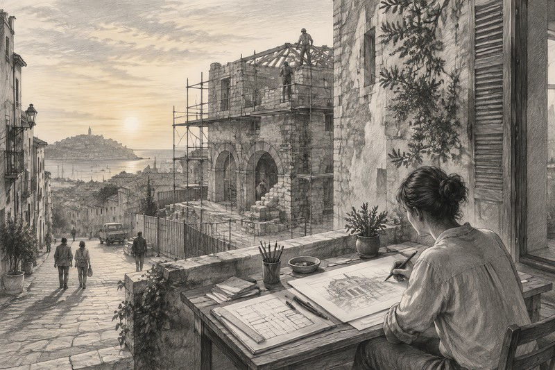 Architectural Studies During The Building Within