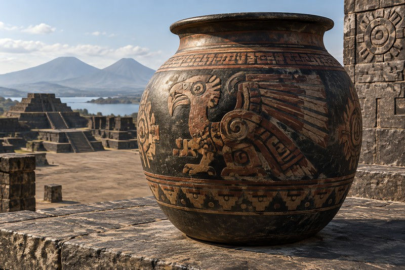 A Single Decorated Storage Jar As The Sole