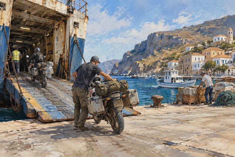 Motorcycles During Loading Or Unloading In A