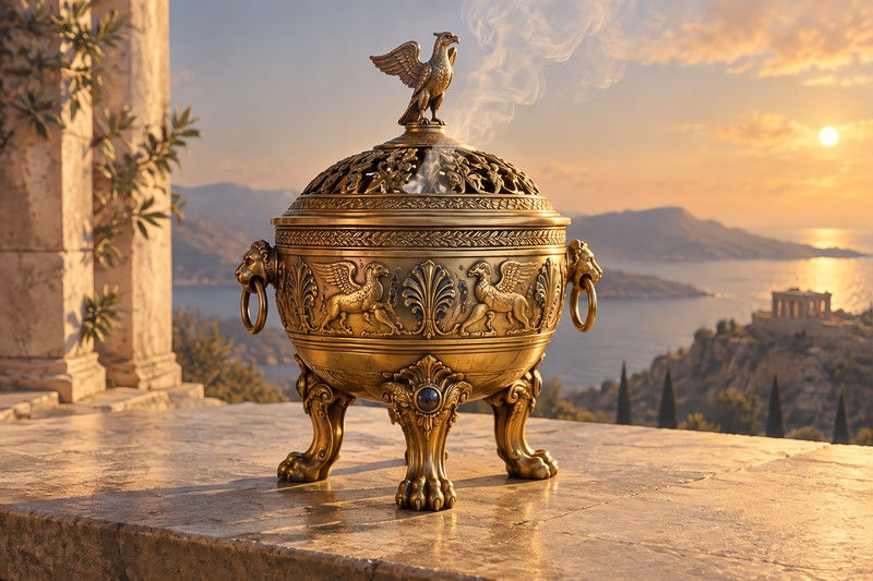 A Single Ritual Incense Burner As The Sole
