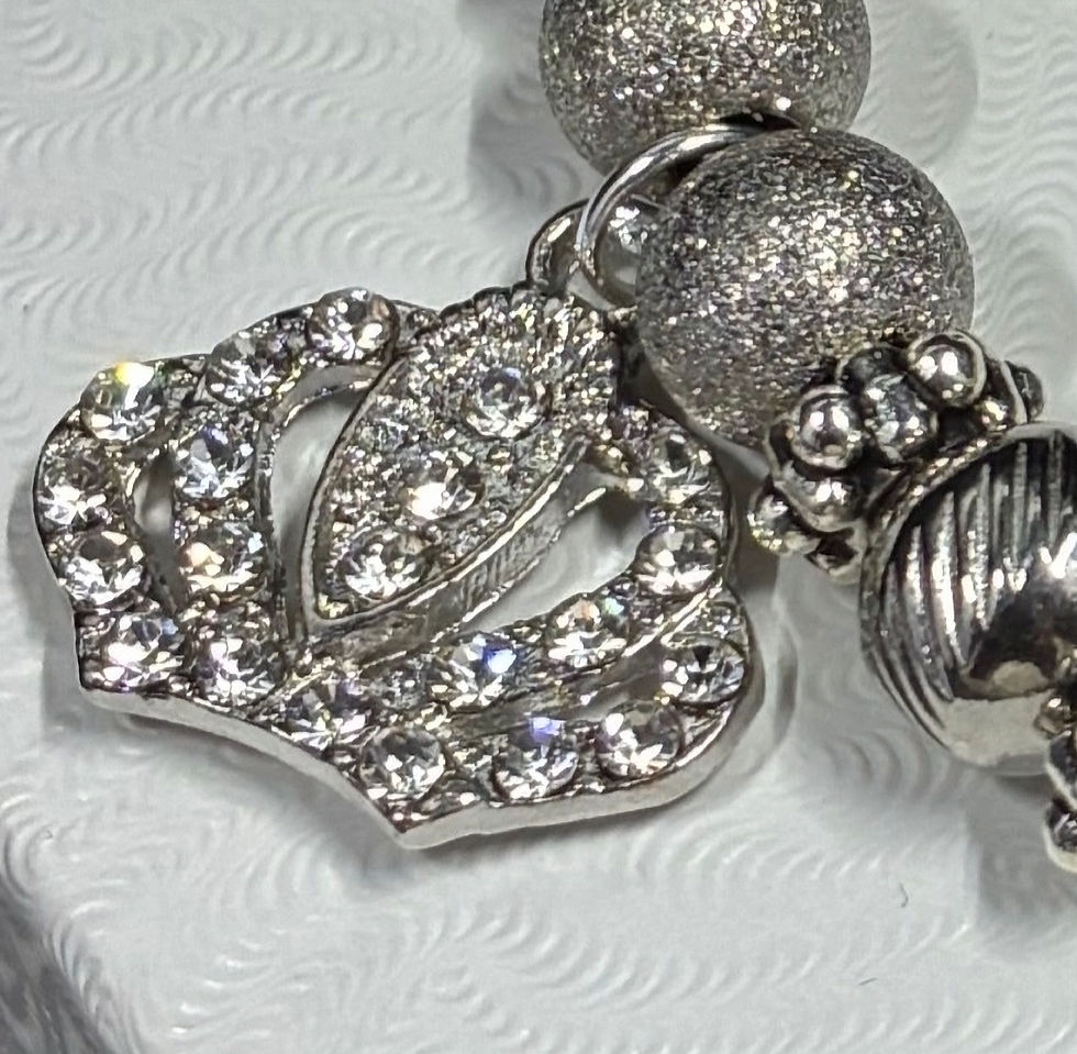 Magnified view of crown charm