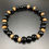Thumbnail: Black Glass Bead bracelet Featuring Wood Lace Gemstones