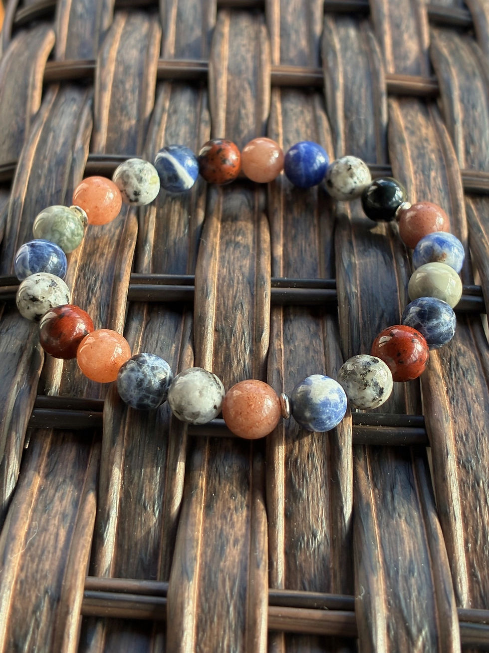 Full view of multi-gemstone bracelet