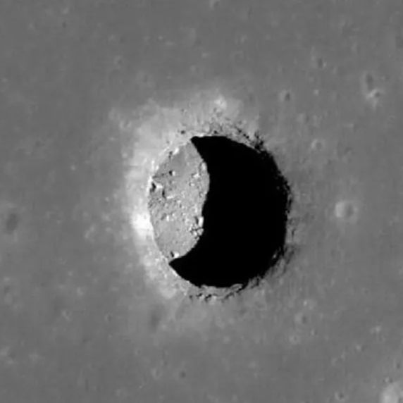 Holes in the lunar surface lead to underground caves that could aid in the creation of permanent bases.