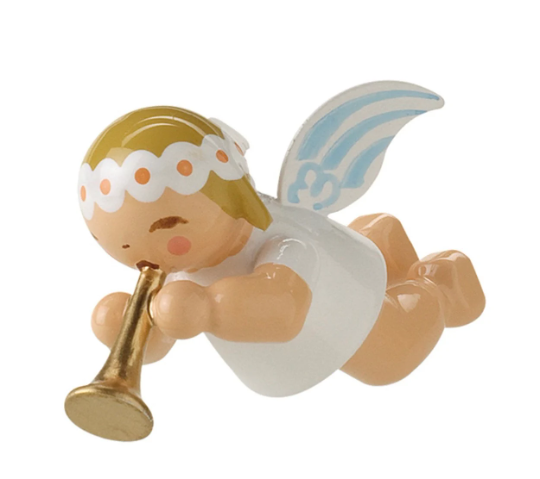 New! Little Suspended Angel with Trumpet by Wendt & Kühn of Germany