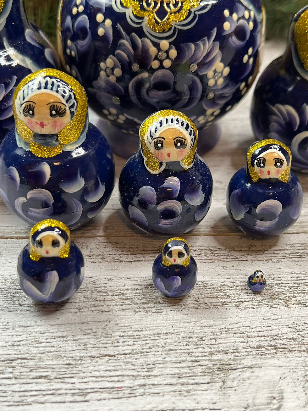 Thumbnail: Russian Most Precious Matryoshka Nesting Dolls Ten Dolls!