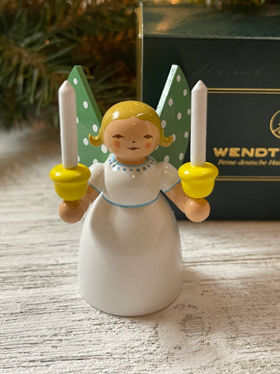New! Angel Holding Candle, Blonde by Wendt & Kühn of Germany