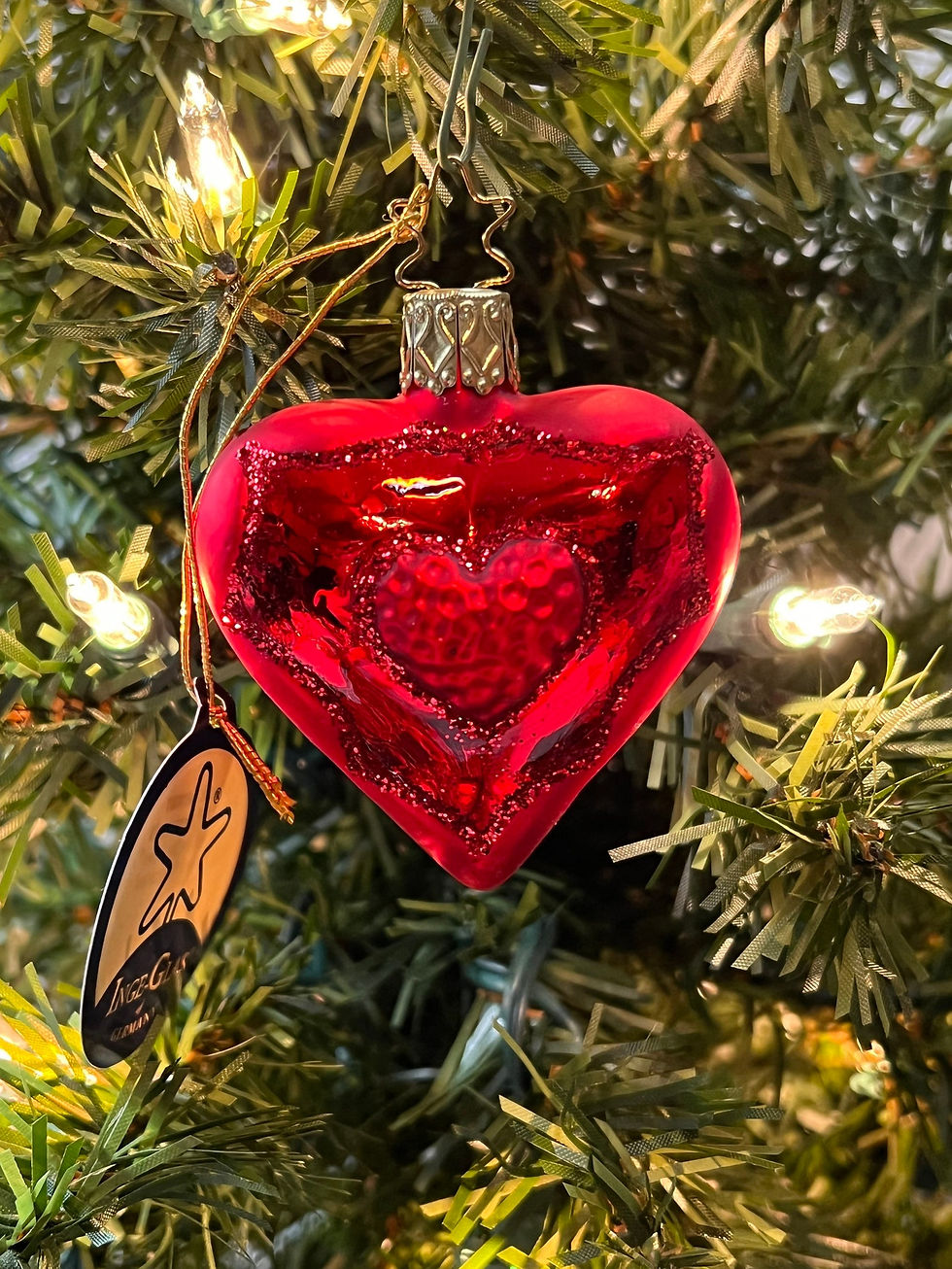 Double red textured glittered heart