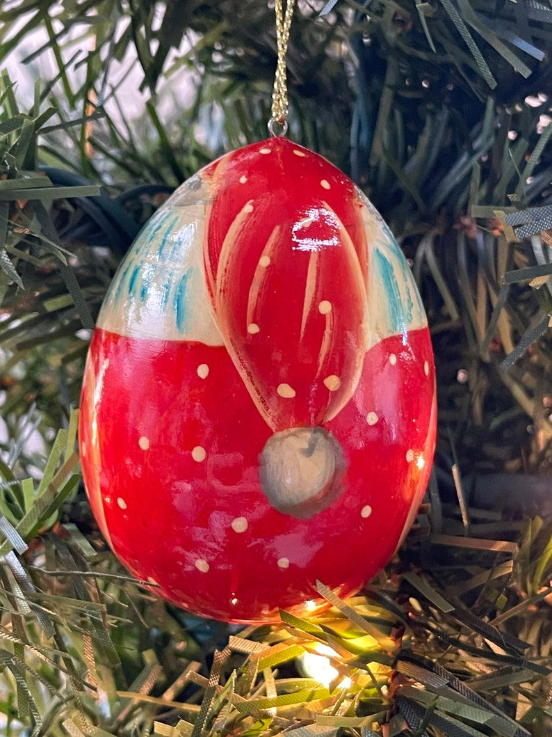 Thumbnail: Russian Victorian Santa Egg Shape Wooden