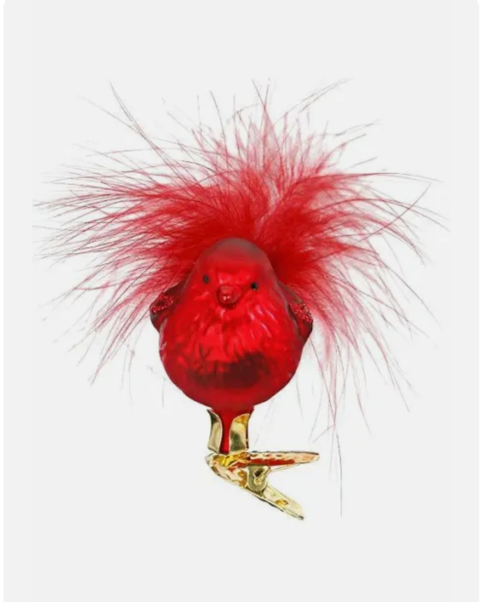 Christmas Bird German Glass