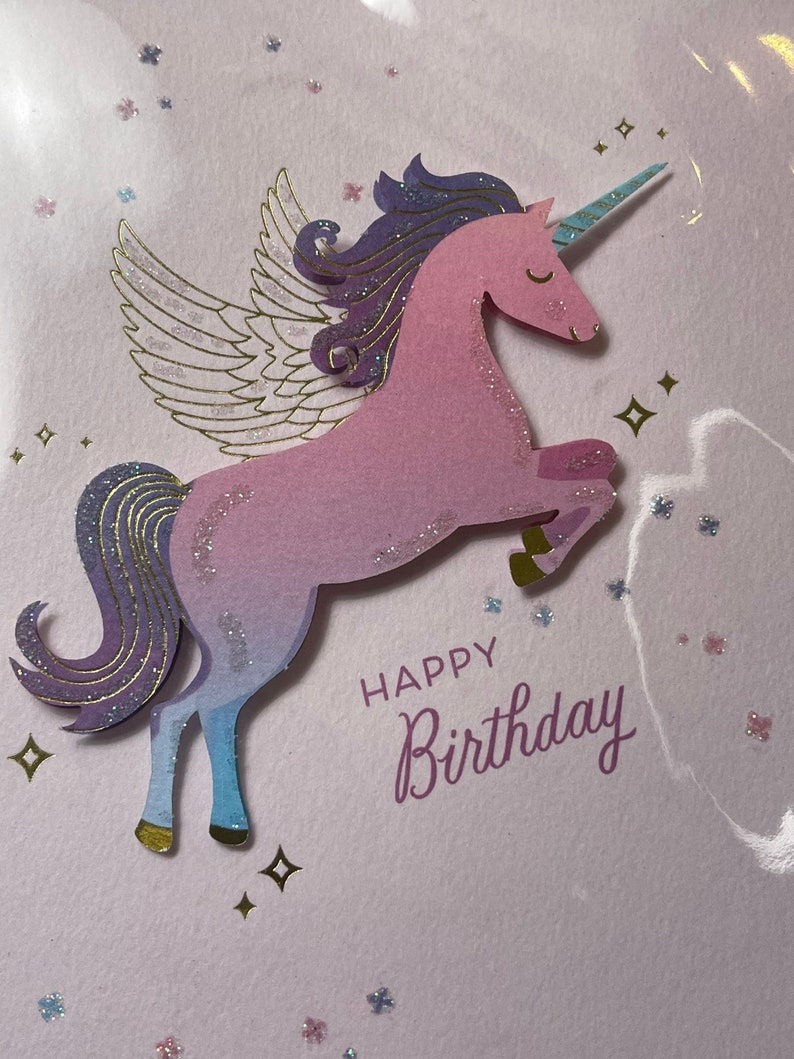 Thumbnail: Unicorn Birthday Card (One) Hallmark Signature)