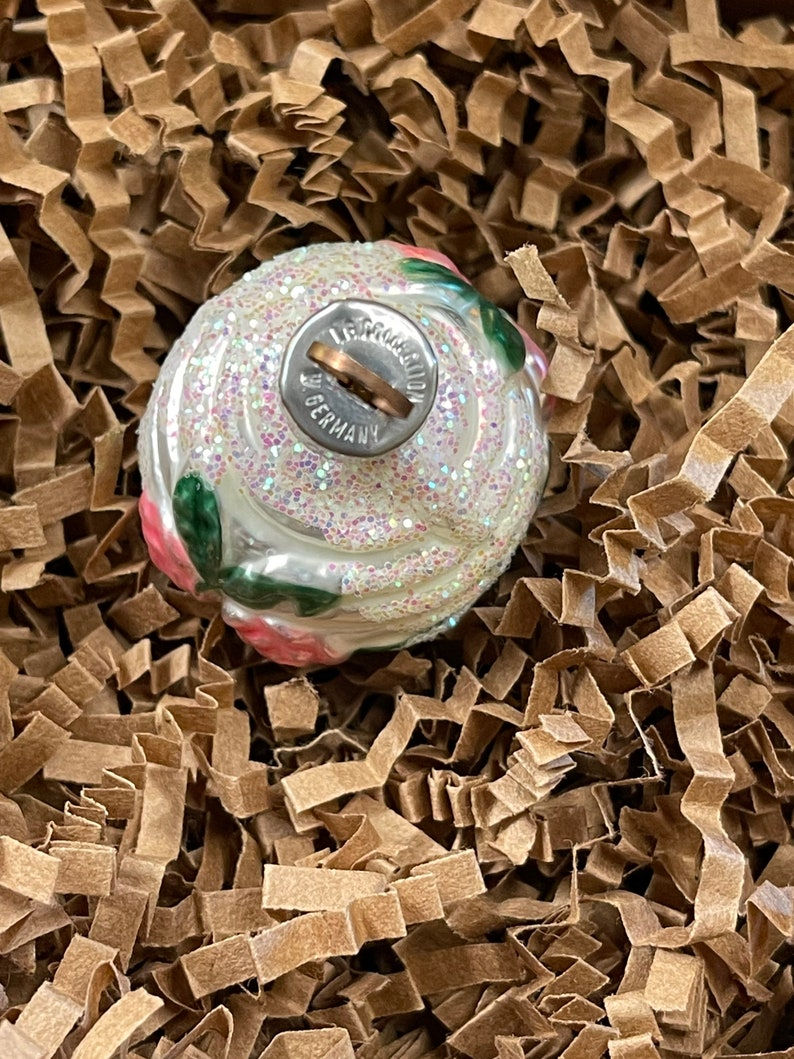 Thumbnail: Vintage flowers on Form Glass Ornament