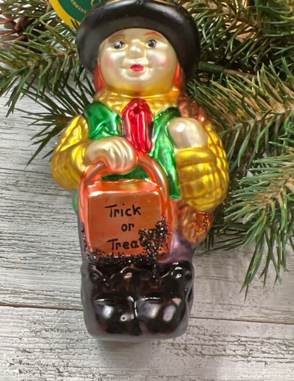 Thumbnail: Trick or Treat Boy Halloween Fall German Glass 