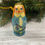Thumbnail: Russian Matryoshka Folk Art Blue Eyed Angel with Bird Wooden Ornament