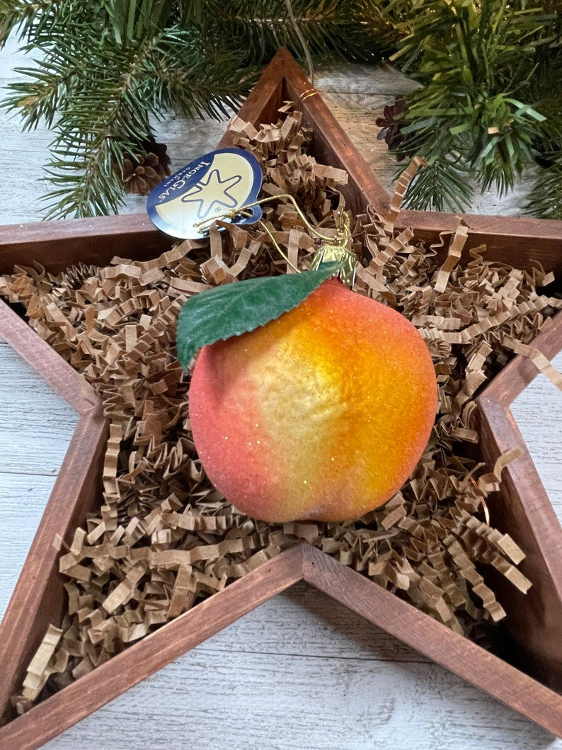 Thumbnail: Peach German Glass Ornament