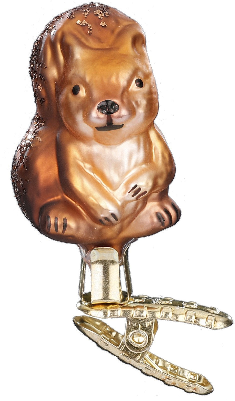 Miniature Baby Squirrel German Clip On Glass Ornament