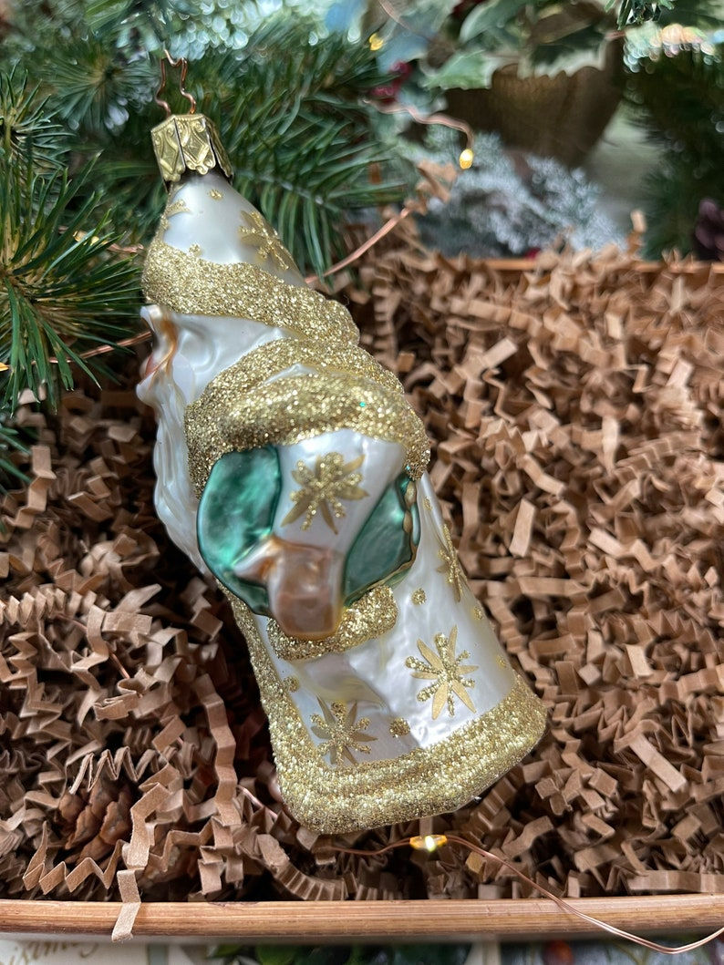Thumbnail: Inge-Glas Golden Father Christmas Glass Ornament