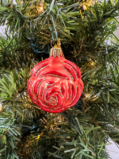 Orange Summer Rose Double-Sided Polish Glass