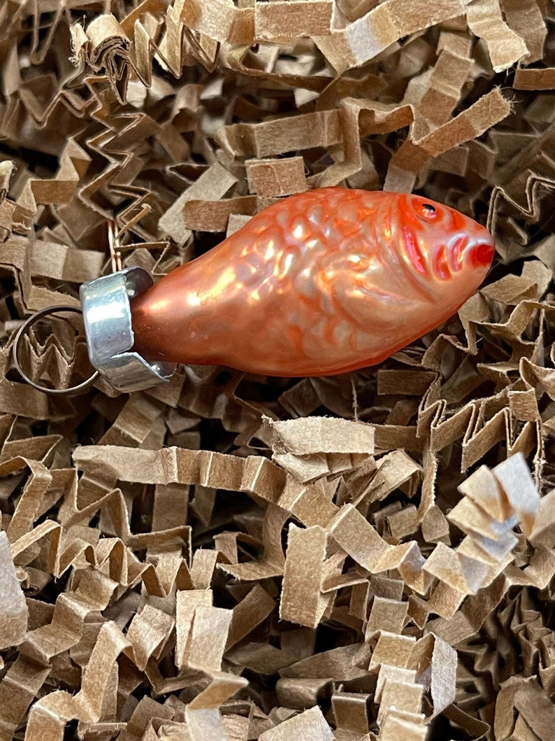 Thumbnail: Miniature Goldfish Form Glass Ornament