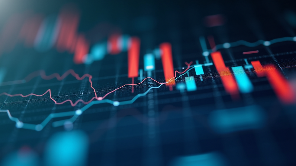 Close-up view of analytical data charts on a screen