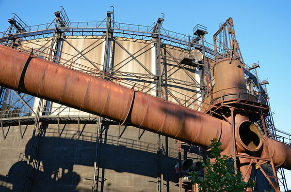Corroded metal field examination.