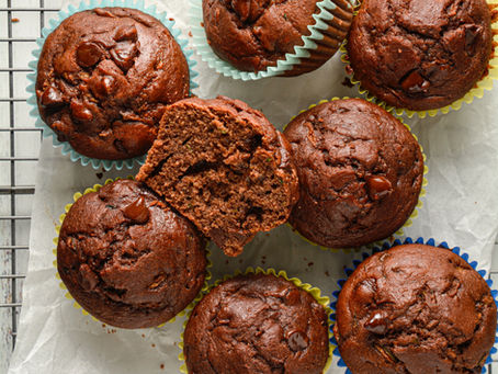 Light and Moist Zucchini Chocolate Chip Muffins