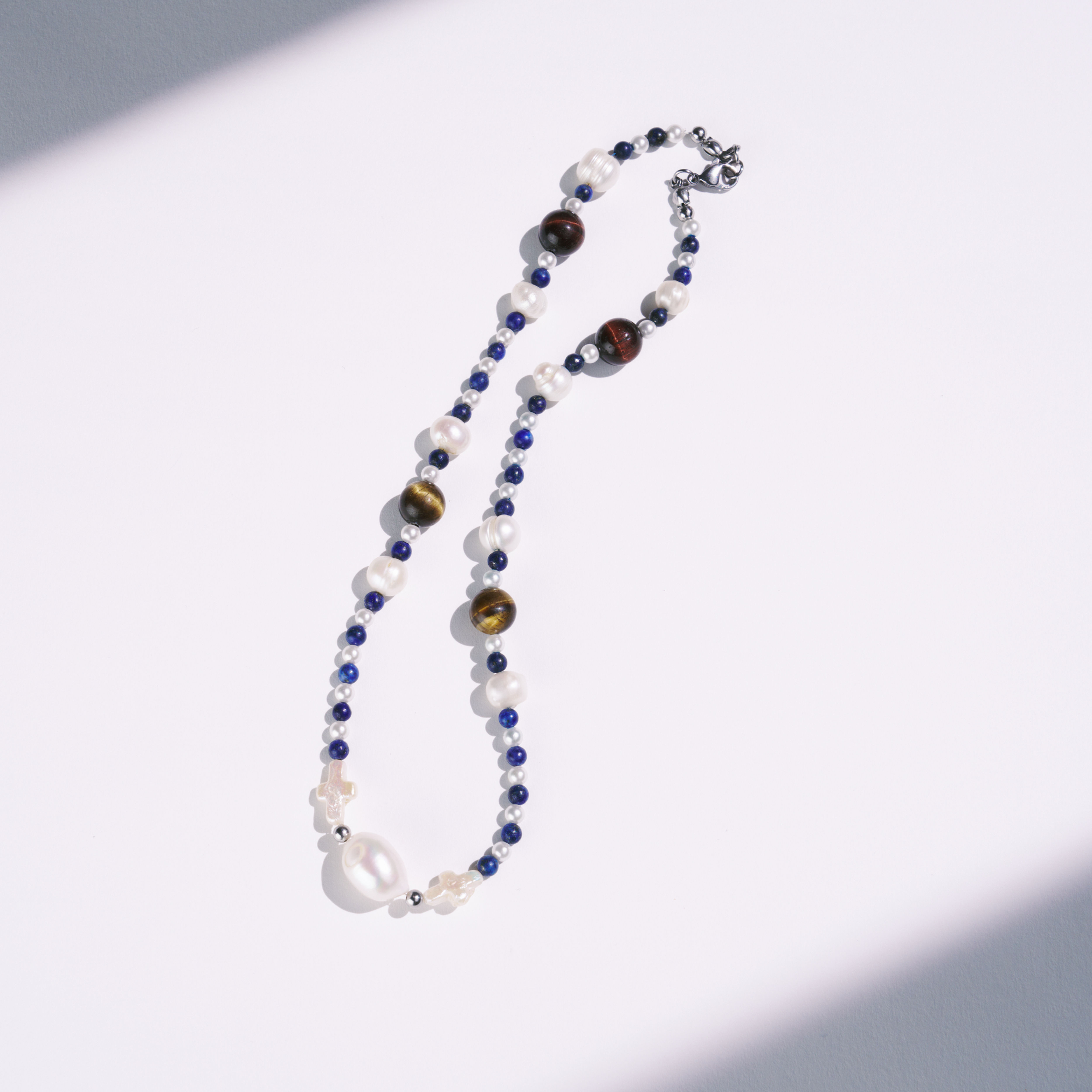 Grounded Creative Lapiz Lazulli & Tiger's Eye Necklace