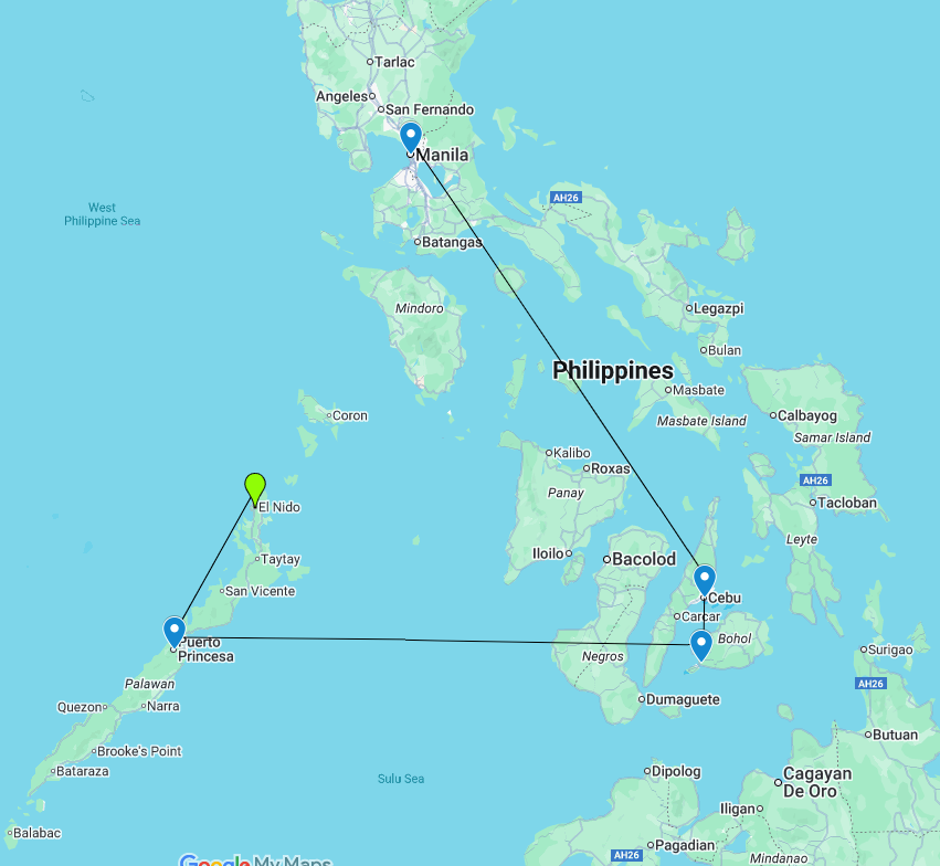 Our route through five cities in four weeks! Photo: Dr. Shannon Gibson
