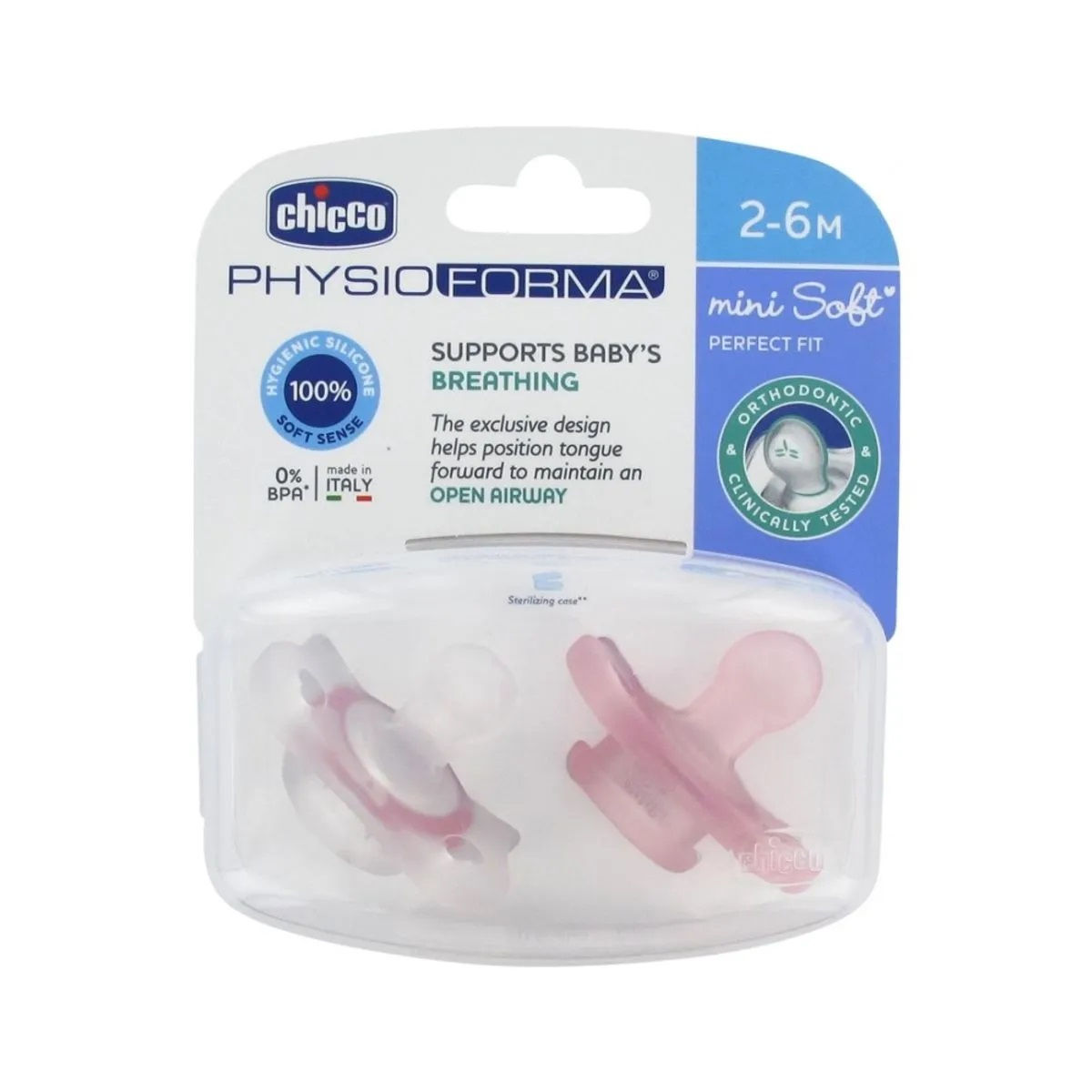 Chicco Chupete Physio Mini Soft Nena Liso 2-6m x 2 unid
