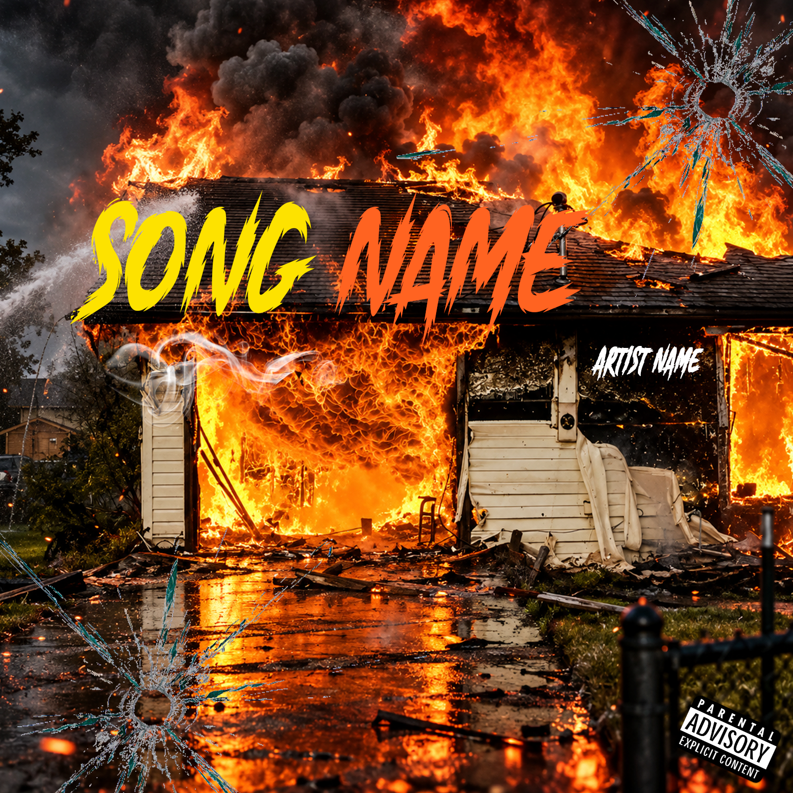 House On Fire - Premade Cover Artwork