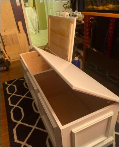 Miniatura: Bi-sectional storage bench w/ soft close hinges