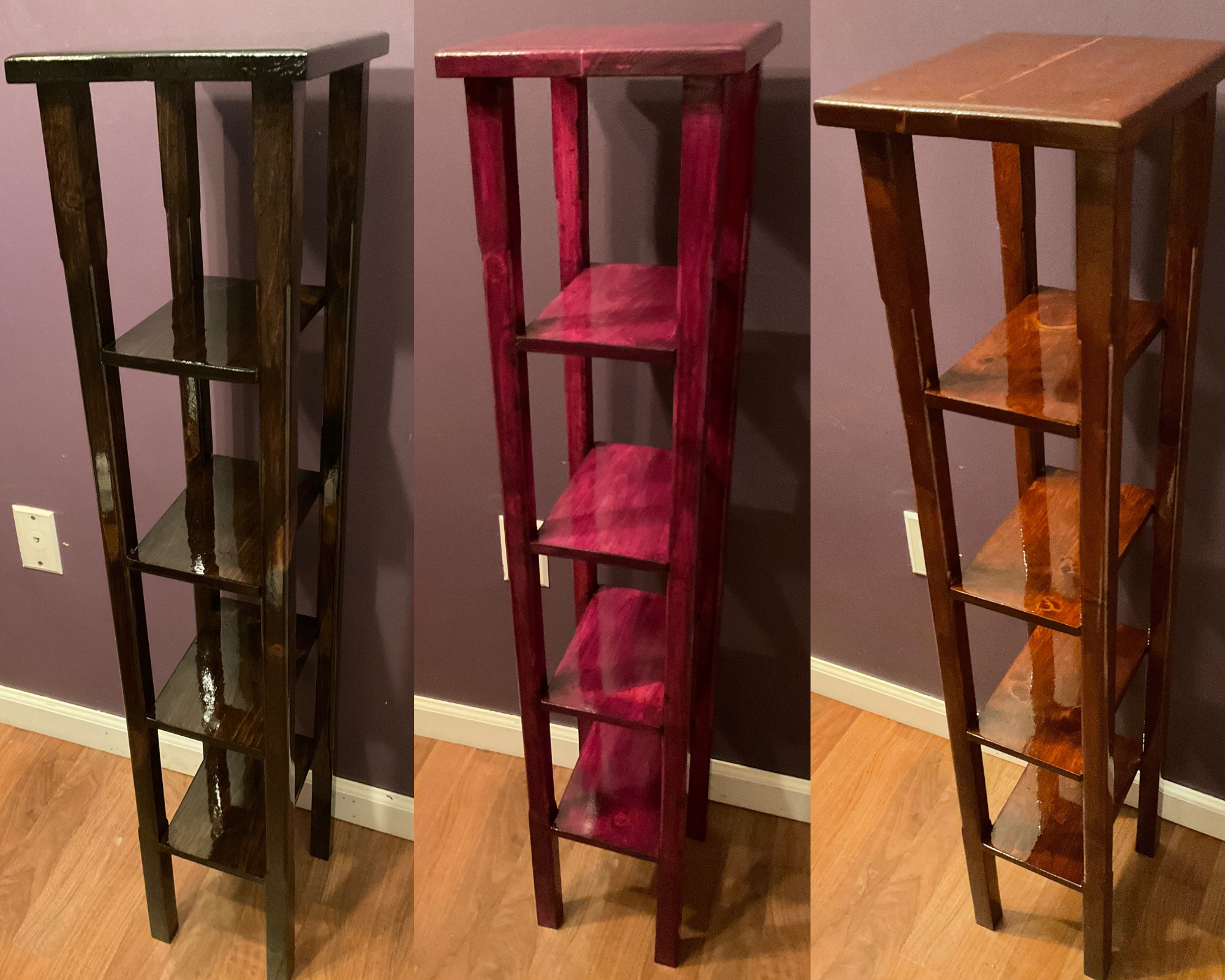 Extra tall mini tables w/ 4 shelves 