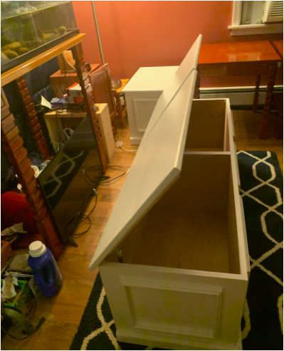 Miniatura: Bi-sectional storage bench w/ soft close hinges