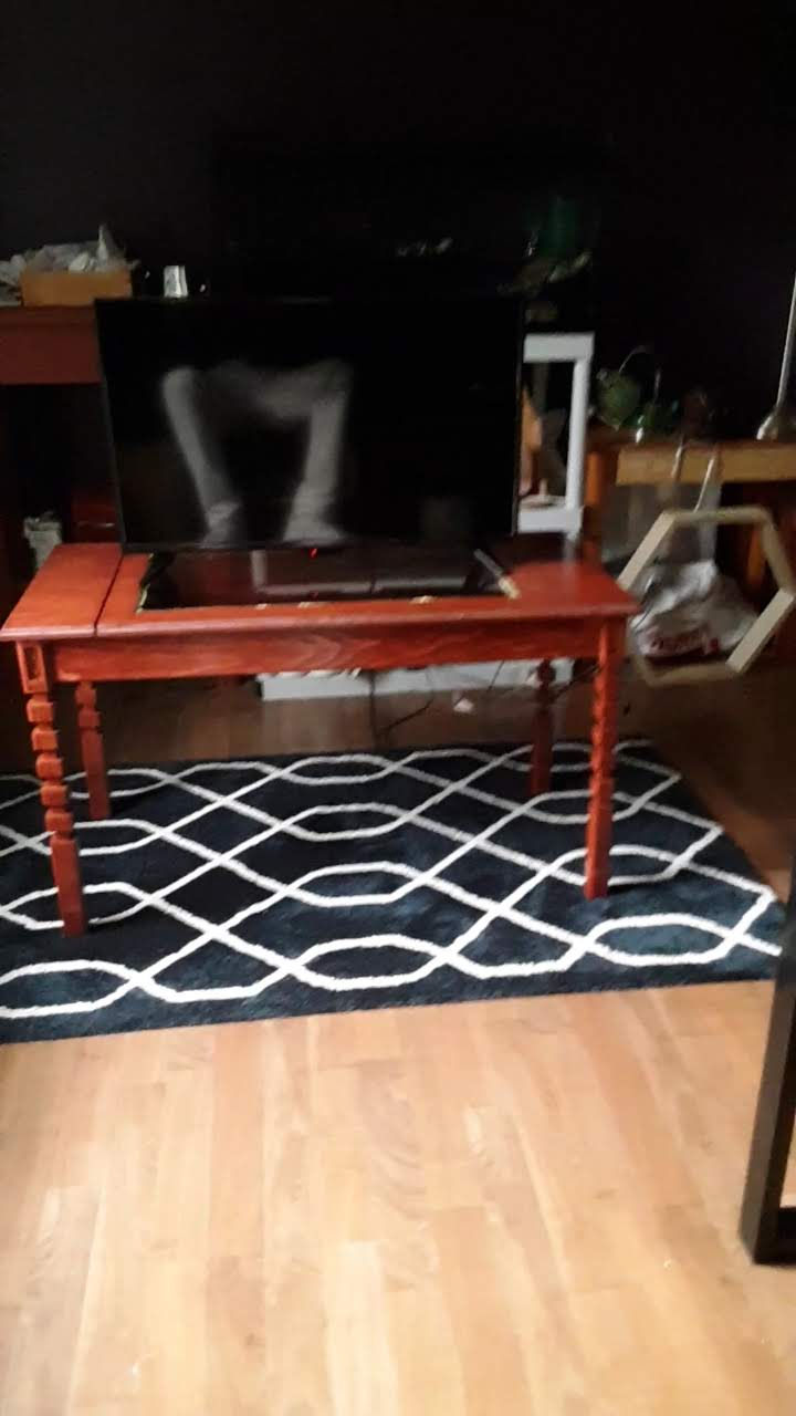 Miniatura: shadow box coffee table w/ glass & leg design
