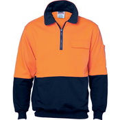 HiVis Two Tone 1/2 Zip Cotton Fleecy
 Windcheater