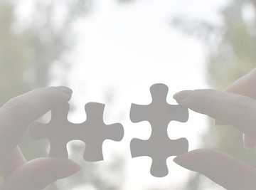 Female hands holding 2 pieces of the puz