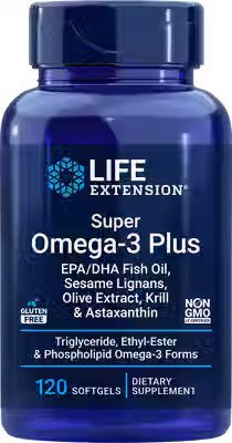 Super Omega-3 Plus EPA/DHA Fish Oil, Sesame Lignans, Olive Extract, Krill & Asta