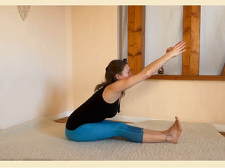 Die Dreigliederung in der Kopf-Knie-Stellung (paścimottānāsana)