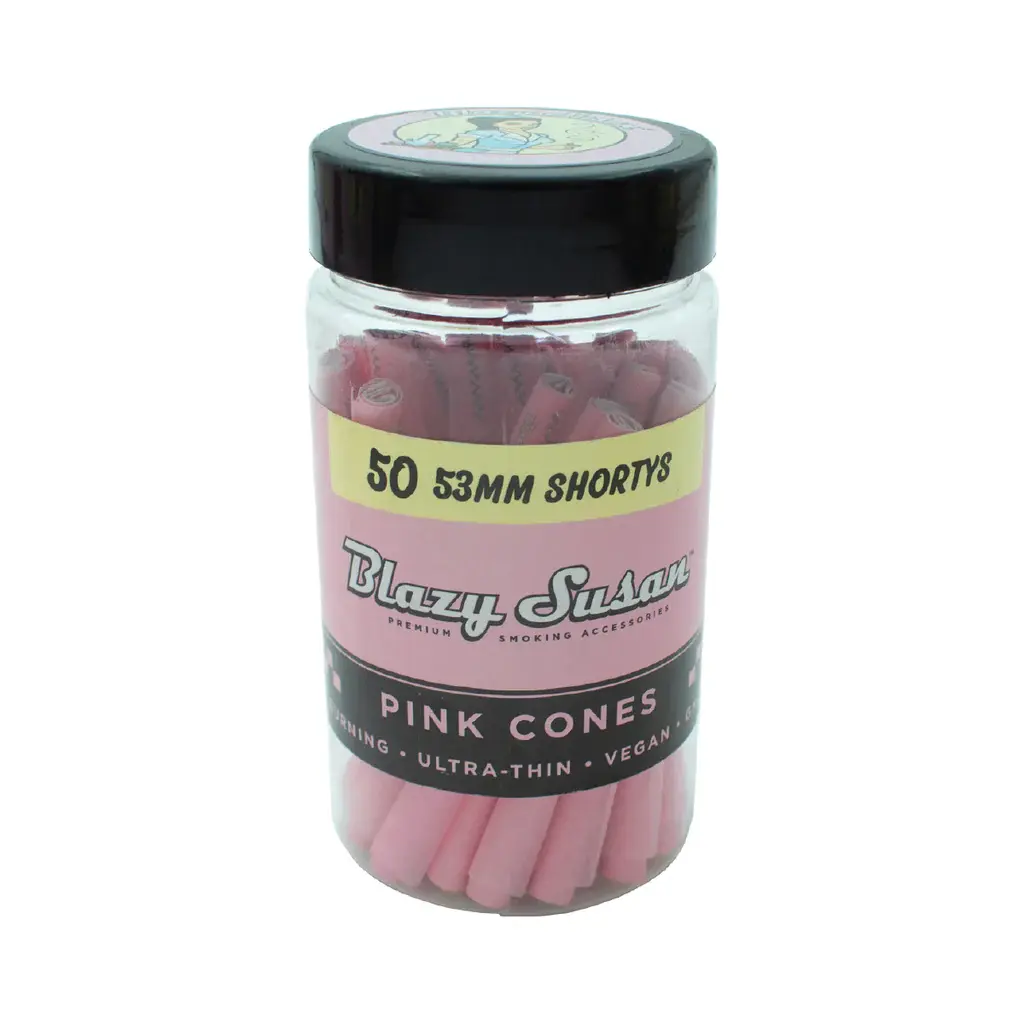 BLAZY SUSAN 50 conos pre rolados 53mm shortys color rosado