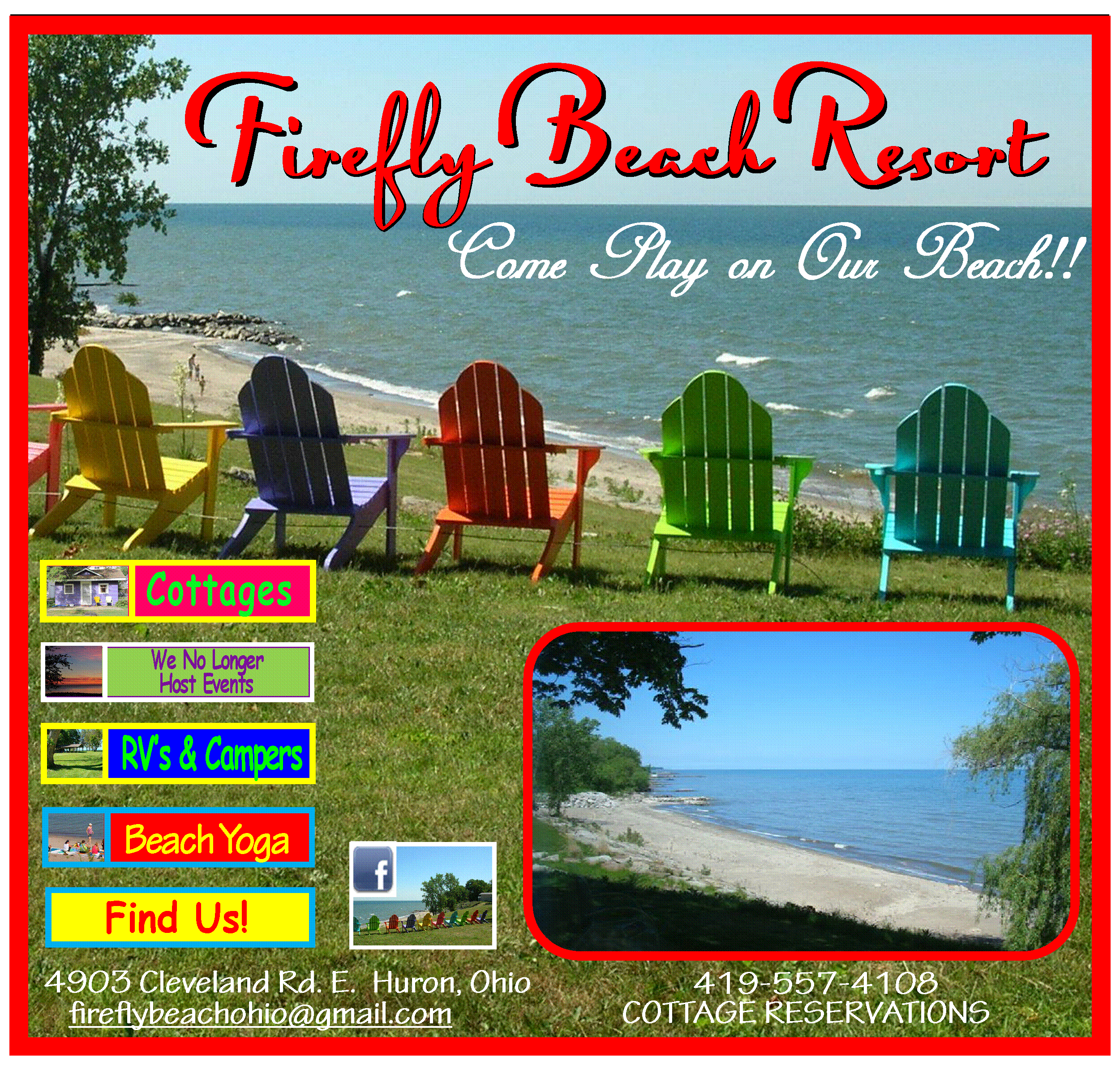 Firefly Beach Resort Lake Erie Beach Cottages Huron Vermilion Ohio