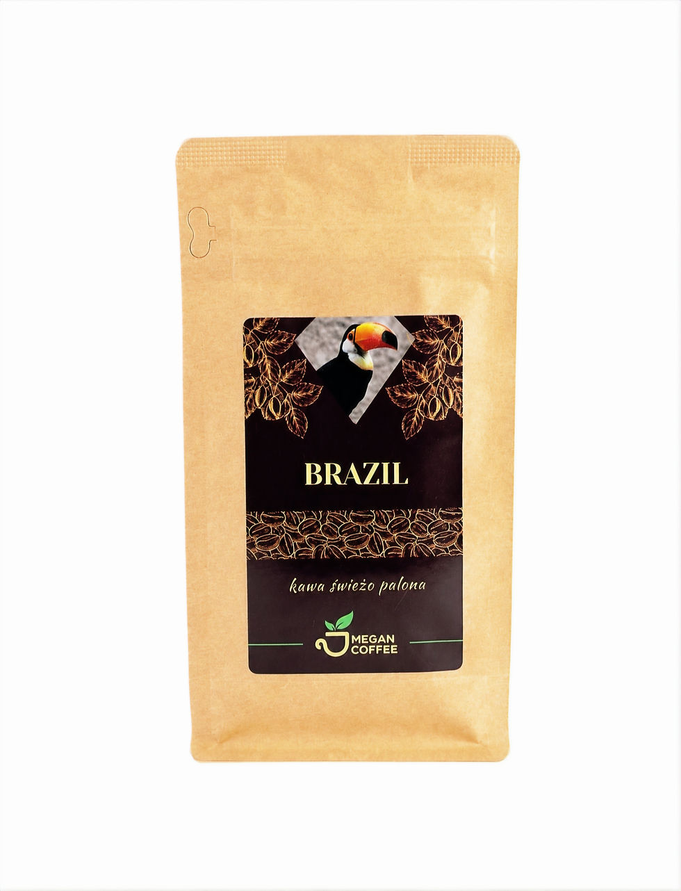 Miniatura: Kawa ziarnista Brazil Mogiana Megan Coffee – świeżo palona kawa 100% Arabica w opakowaniu kraft