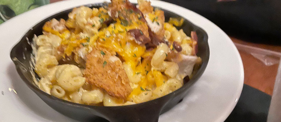 Fried Chicken Mac and Cheese at Mystic Grill in Covington, GA