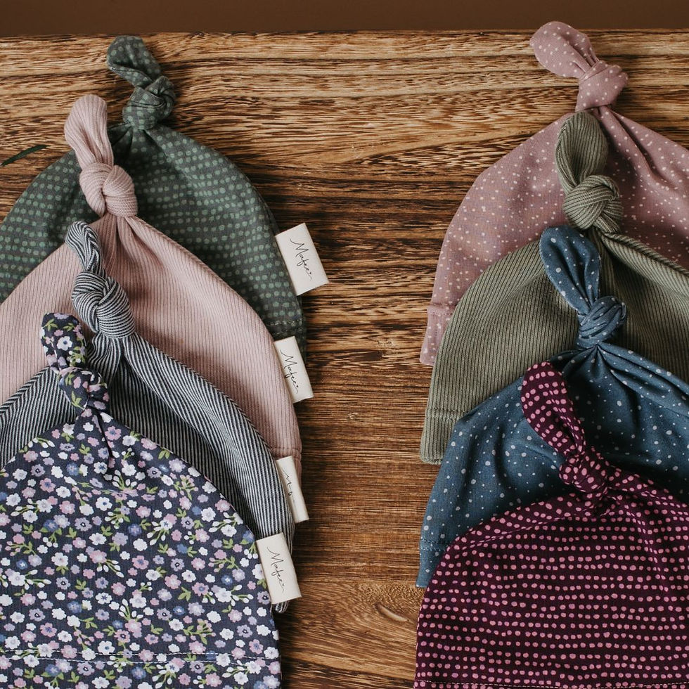 Miniaturbild: Farbauswahl Knotenmützen Baby Biobaumwolle von Mafee