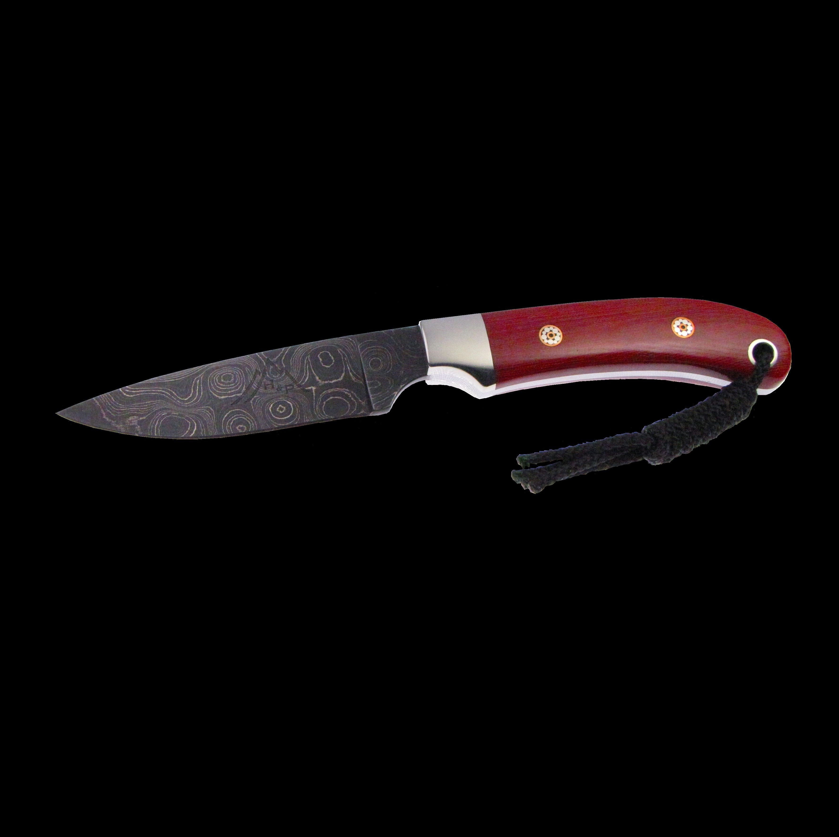 FBL1R: Micarta Fixed Blade Knife:  (Red)