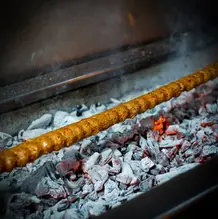 Mehmet Usta Rotterdam - long Adana kebab served on a platter