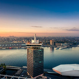 Sir Adam: a design hotel in Amsterdam’s iconic A’DAM Tower with 108 music-themed rooms, flexible Studios event spaces and 360° rooftop views over the IJ River.