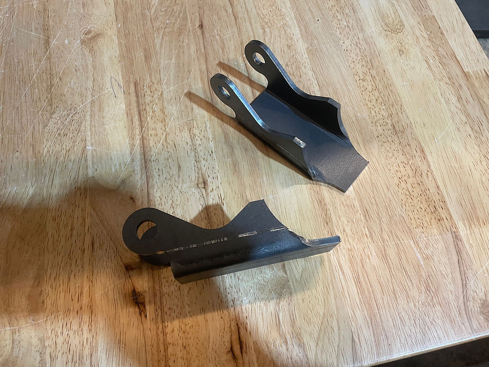 TRUCFUSION Shock Brackets Heavy Duty, Thick Weld-On Shock Brackets For Off-Road Trailers, Curved Black 1pair